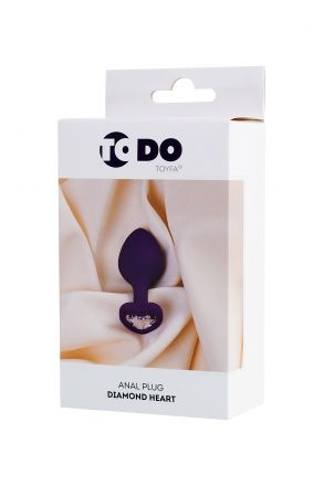Фиолетовая анальная втулка ToDo Diamond Heart Medium