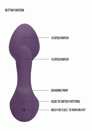 Клиторальный вибратор Sofia Purple с анальной стимуляцией