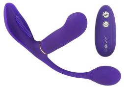 Фиолетовый вибратор Go Gasm с тройной стимуляцией